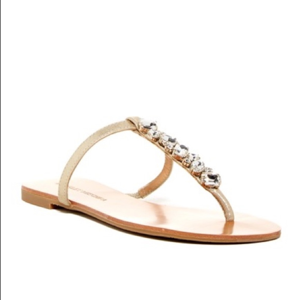 Badgley Mischka gold & jewel sandals size 9
